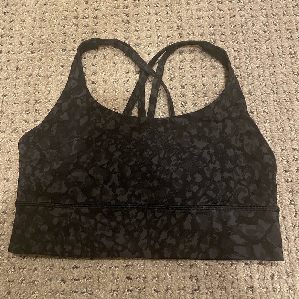 Lululemon Black Patterned Sports Bra